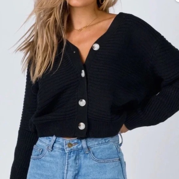Princess Polly Sweaters - Princess Polly OROVILLE CARDIGAN BLACK